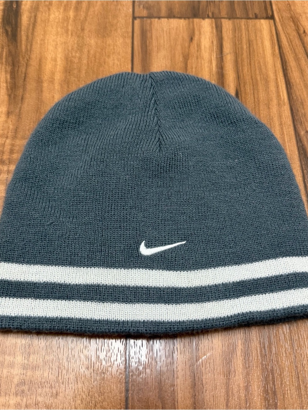 VTG 90’s Y2K Nike Reversible Gray Beanie Hat Youth One Size